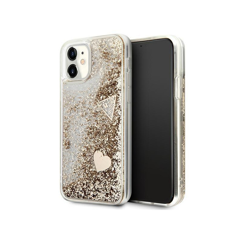 Guess Glitter Charms dėklas, skirtas iPhone 11 / Xr - auksinis Guess Glitter Charms dėklas, skirtas iPhone 11 / Xr - auksinis