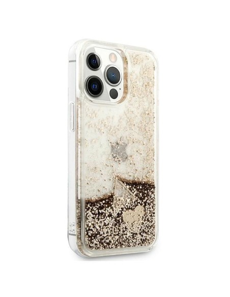 Guess Glitter Charms dėklas iPhone 14 Pro - auksinis Guess Glitter Charms dėklas iPhone 14 Pro - auksinis