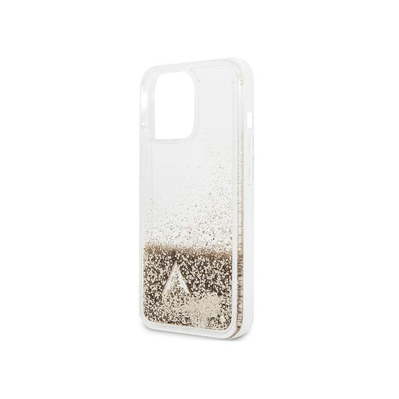 Guess Glitter Charms dėklas iPhone 14 Pro - auksinis