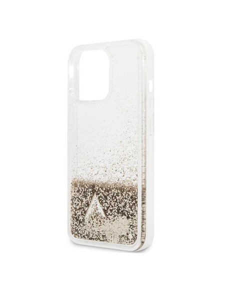 Guess Glitter Charms dėklas iPhone 14 Pro - auksinis Guess Glitter Charms dėklas iPhone 14 Pro - auksinis