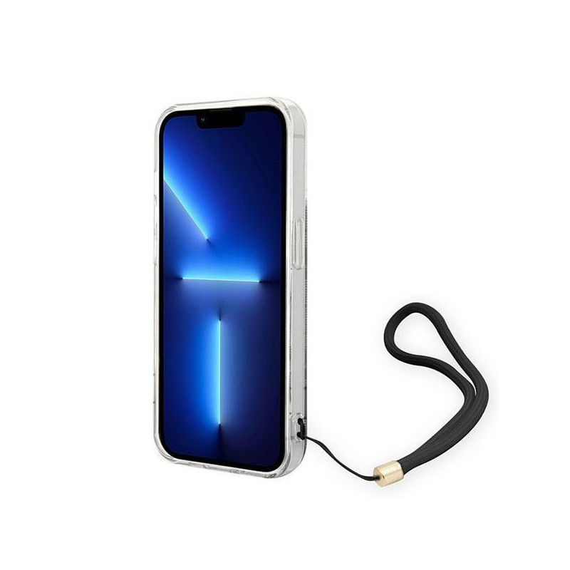 Guess 4G Print Strap dėklas iPhone 14 Pro - rudas