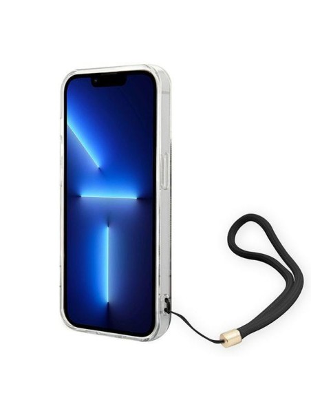 Guess 4G Print Strap dėklas iPhone 14 Pro - rudas Guess 4G Print Strap dėklas iPhone 14 Pro - rudas
