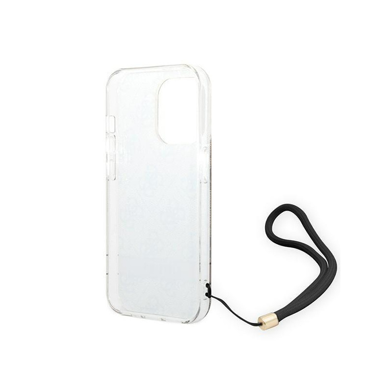 Guess 4G Print Strap dėklas iPhone 14 Pro - rudas