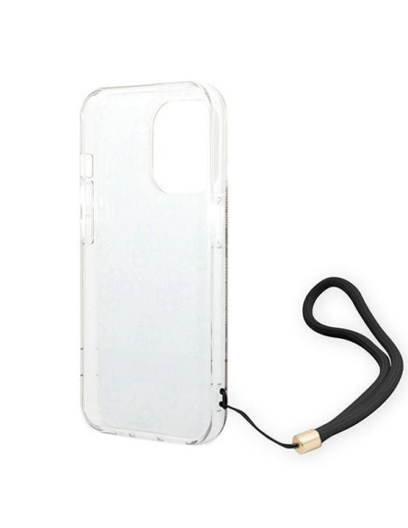 Guess 4G Print Strap dėklas iPhone 14 Pro - rudas Guess 4G Print Strap dėklas iPhone 14 Pro - rudas