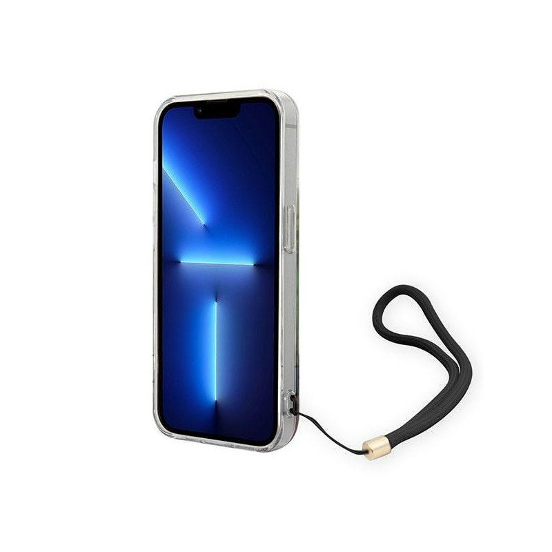 Guess Flower Strap dėklas iPhone 14 Pro - mėlynas