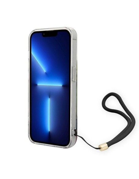 Guess Flower Strap dėklas iPhone 14 Pro - mėlynas Guess Flower Strap dėklas iPhone 14 Pro - mėlynas