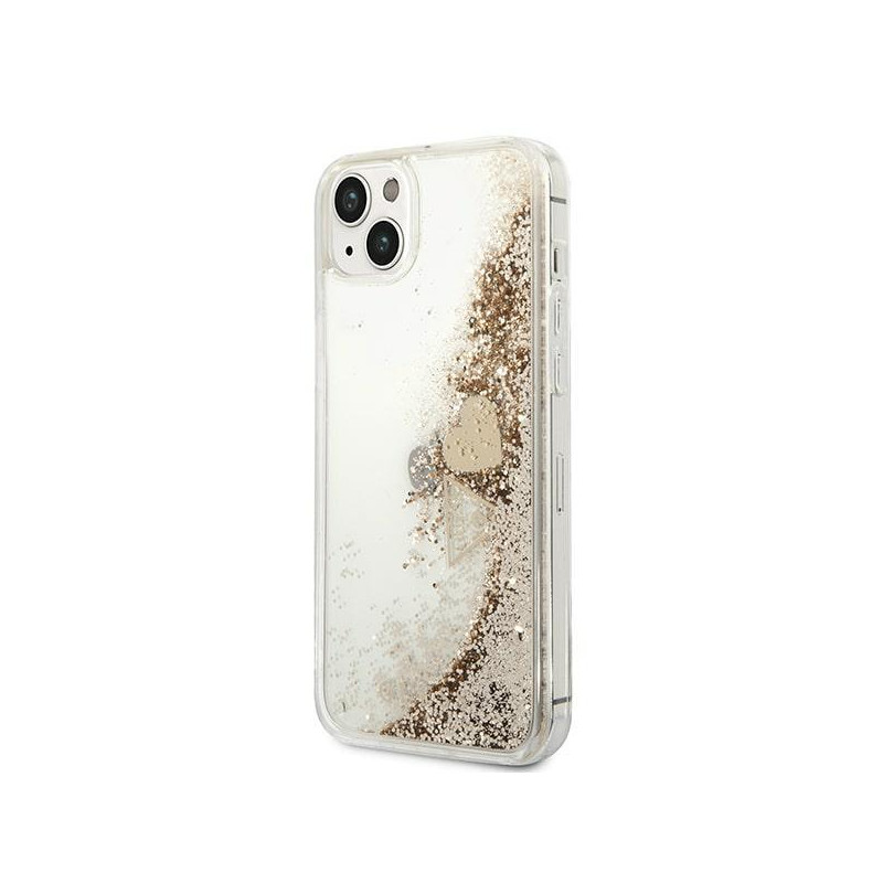 Guess Glitter Charms dėklas iPhone 14 Plus - auksinis