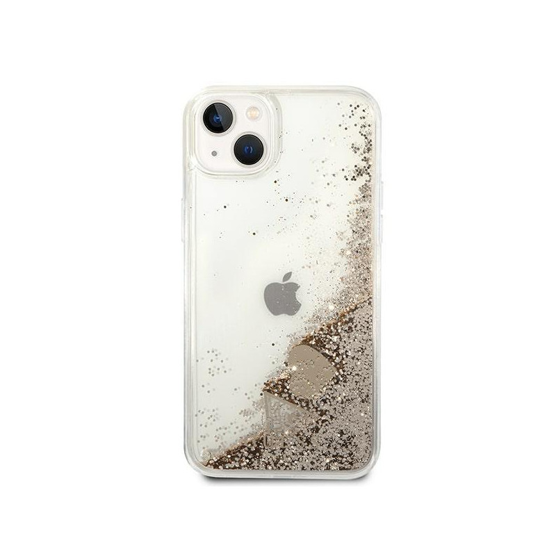 Guess Glitter Charms dėklas iPhone 14 Plus - auksinis