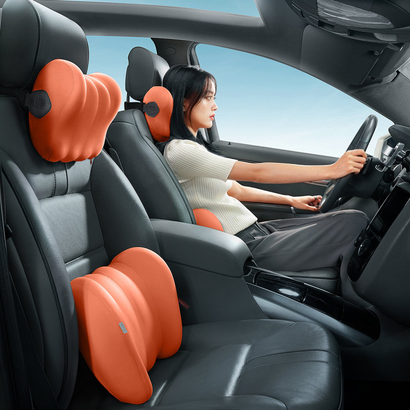 Juosmens nugaros pagalvėlė biuro automobiliui ComfortRide Series oranžinė