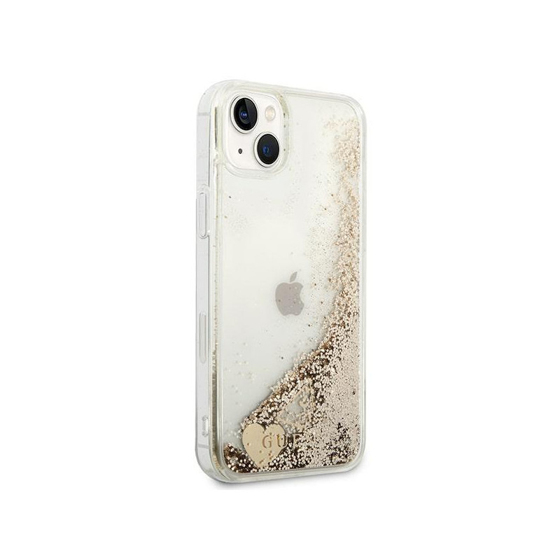 Guess Glitter Charms dėklas iPhone 14 Plus - auksinis