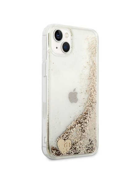 Guess Glitter Charms dėklas iPhone 14 Plus - auksinis Guess Glitter Charms dėklas iPhone 14 Plus - auksinis