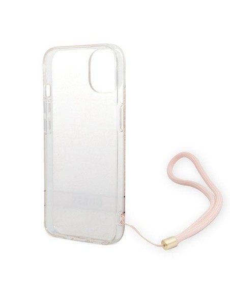 Guess 4G Print Strap dėklas iPhone 14 Plus - rožinis Guess 4G Print Strap dėklas iPhone 14 Plus - rožinis