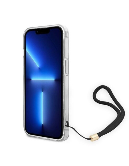 Guess 4G Print Strap dėklas iPhone 14 Plus - rudas Guess 4G Print Strap dėklas iPhone 14 Plus - rudas