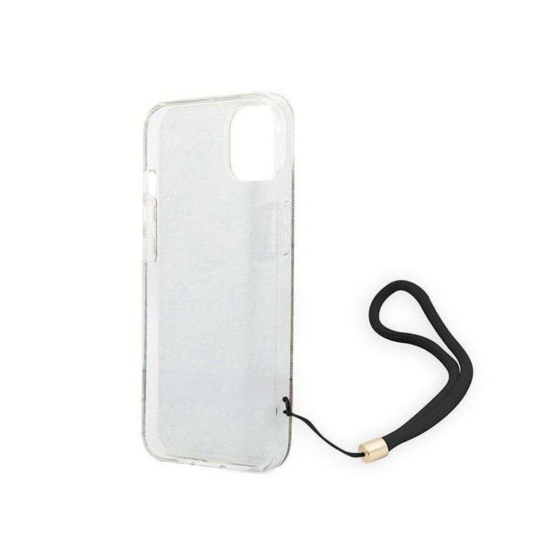 Guess 4G Print Strap dėklas iPhone 14 Plus - rudas