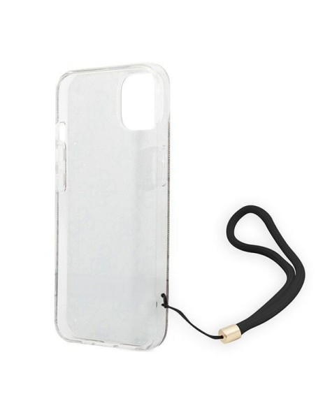 Guess 4G Print Strap dėklas iPhone 14 Plus - rudas