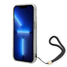 Guess Flower Strap dėklas iPhone 14 Plus - mėlynas