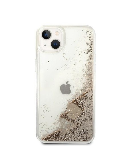 Guess Glitter Charms dėklas iPhone 14 - auksinis Guess Glitter Charms dėklas iPhone 14 - auksinis