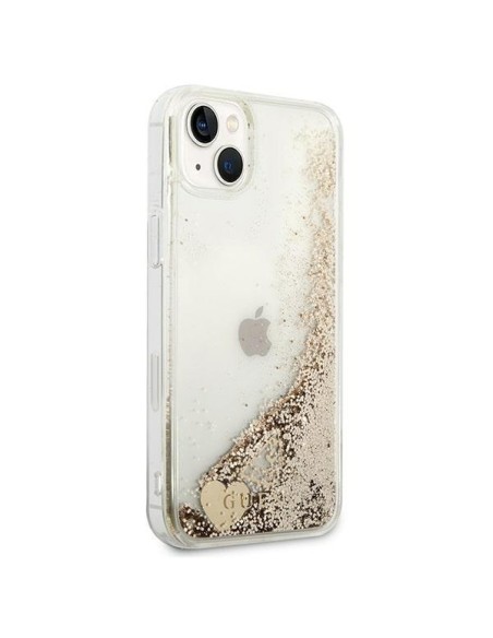 Guess Glitter Charms dėklas iPhone 14 - auksinis Guess Glitter Charms dėklas iPhone 14 - auksinis