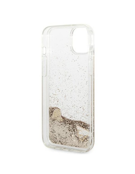 Guess Glitter Charms dėklas iPhone 14 - auksinis Guess Glitter Charms dėklas iPhone 14 - auksinis