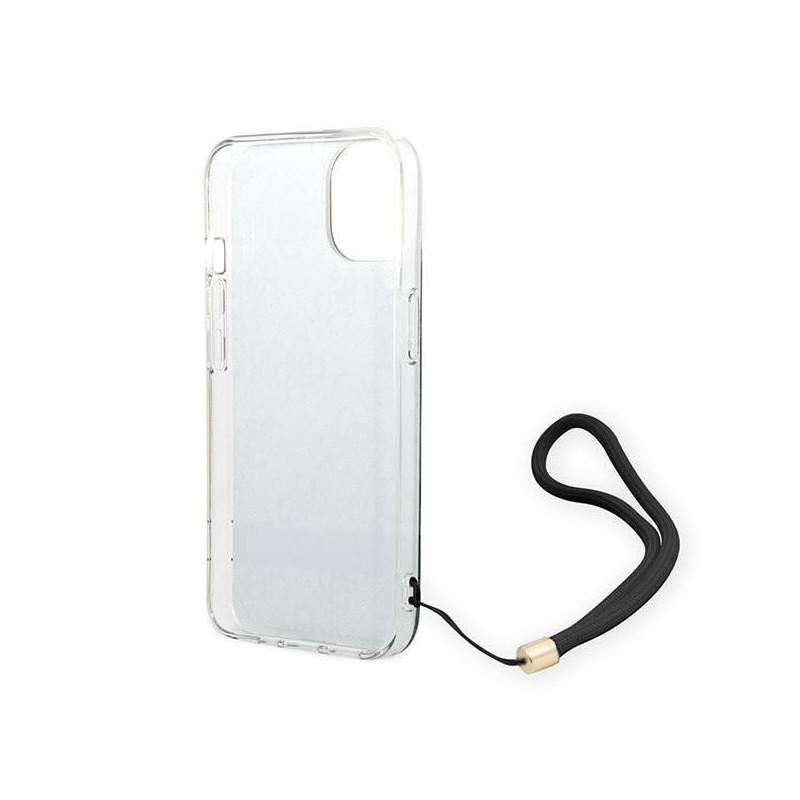 Guess 4G Print Strap dėklas iPhone 14 - juodas