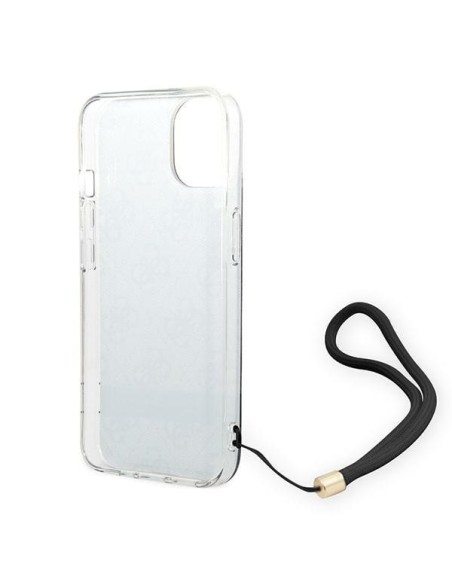 Guess 4G Print Strap dėklas iPhone 14 - juodas Guess 4G Print Strap dėklas iPhone 14 - juodas