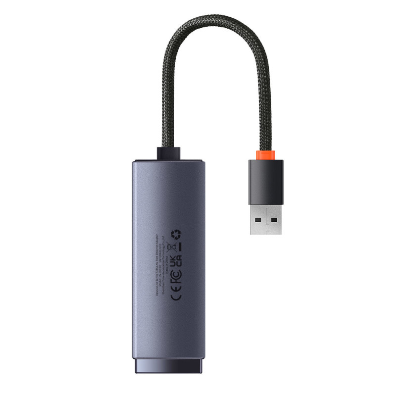 Išorinė tinklo plokštė LAN USB RJ45 100Mbps pilka