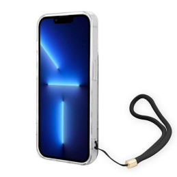 Guess 4G Print Strap dėklas, skirtas iPhone 14 Pro Max - juodas