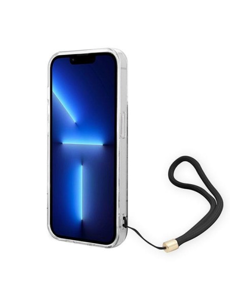 Guess 4G Print Strap dėklas, skirtas iPhone 14 Pro Max - juodas Guess 4G Print Strap dėklas, skirtas iPhone 14 Pro Max - juodas