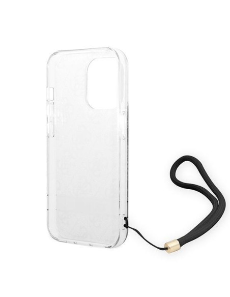 Guess 4G Print Strap dėklas, skirtas iPhone 14 Pro Max - juodas Guess 4G Print Strap dėklas, skirtas iPhone 14 Pro Max - juodas