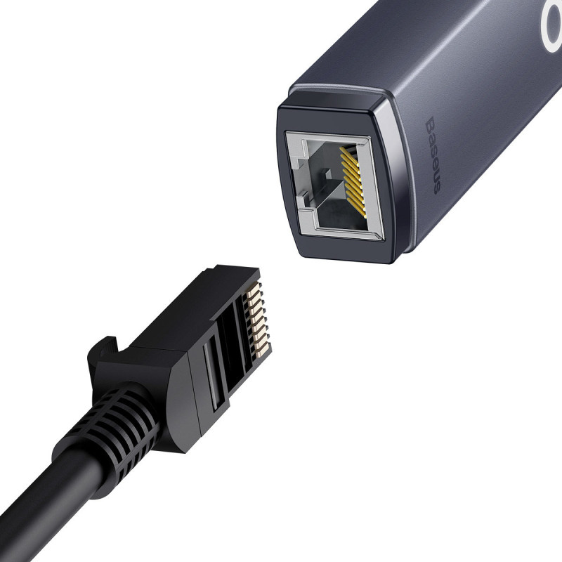 Išorinė tinklo plokštė LAN USB RJ45 100Mbps pilka