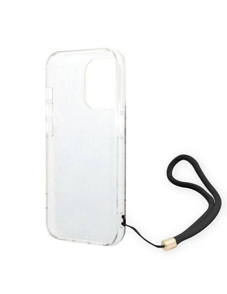 Guess 4G Print Strap dėklas, skirtas iPhone 14 Pro Max - rudas Guess 4G Print Strap dėklas, skirtas iPhone 14 Pro Max - rudas