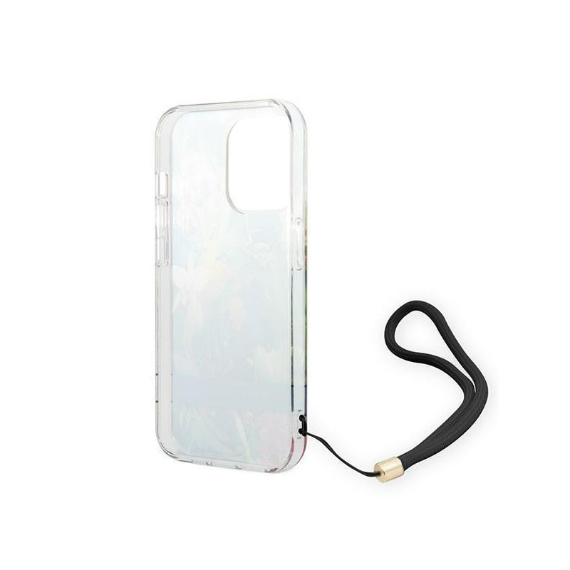Guess Flower Strap dėklas iPhone 14 Pro Max - mėlynas
