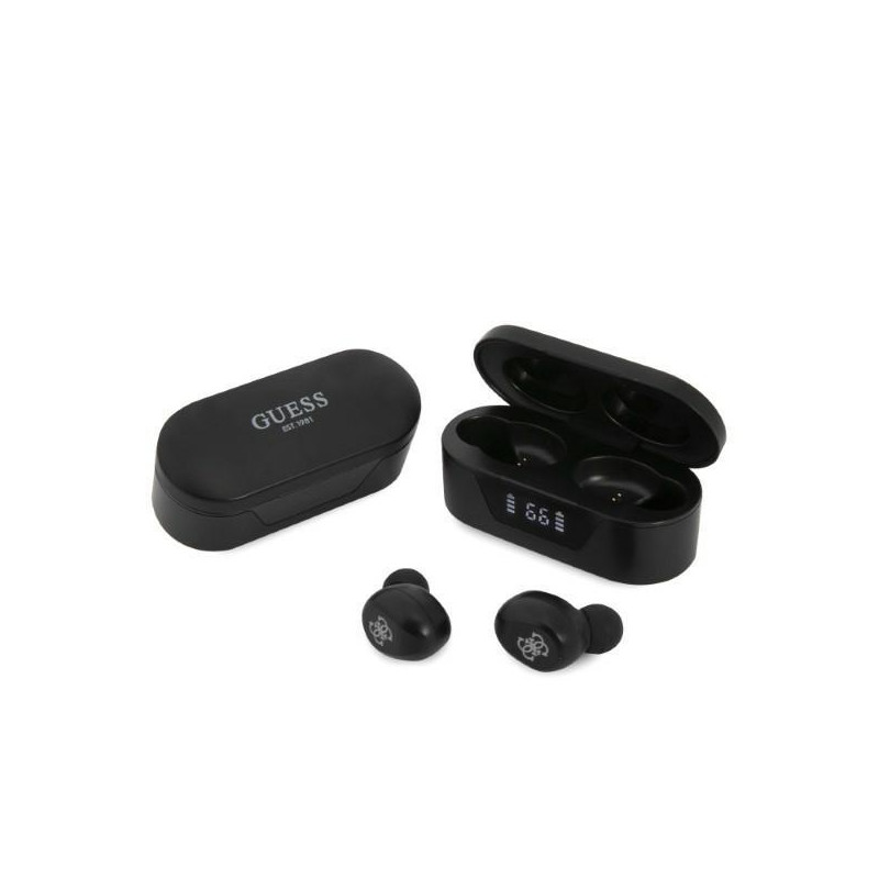 Guess TWS Bluetooth ausinės + dokas - juodos spalvos Guess TWS Bluetooth ausinės + dokas - juodos spalvos