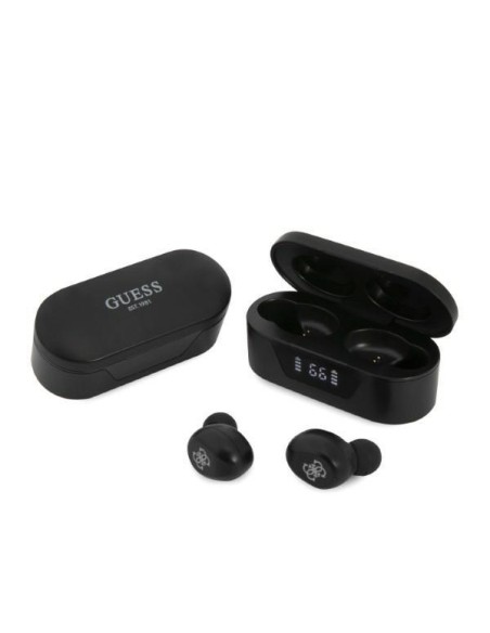 Guess TWS Bluetooth ausinės + dokas - juodos spalvos Guess TWS Bluetooth ausinės + dokas - juodos spalvos