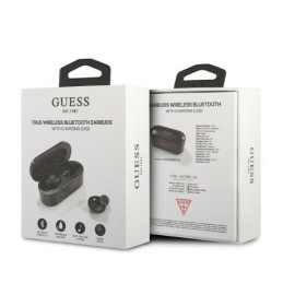 Guess TWS Bluetooth ausinės + dokas - juodos spalvos