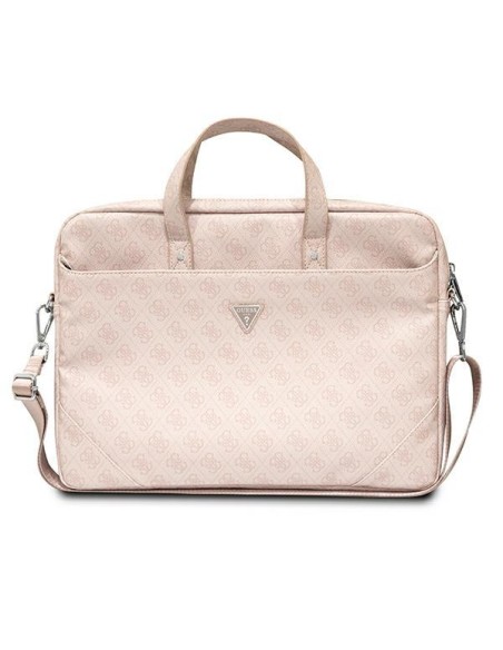 Guess Saffiano 4G Triangle Logo krepšys 16 colių nešiojamam kompiuteriui – rožinis Guess Saffiano 4G Triangle Logo krepšys 16 colių nešiojamam kompiuteriui – rožinis