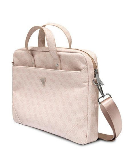 Guess Saffiano 4G Triangle Logo krepšys 16 colių nešiojamam kompiuteriui – rožinis Guess Saffiano 4G Triangle Logo krepšys 16 colių nešiojamam kompiuteriui – rožinis
