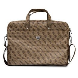 Guess Saffiano 4G Triangle Logo krepšys 16 colių nešiojamam kompiuteriui – rudas