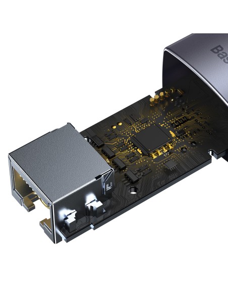 Išorinė tinklo plokštė LAN USB RJ45 100Mbps pilka