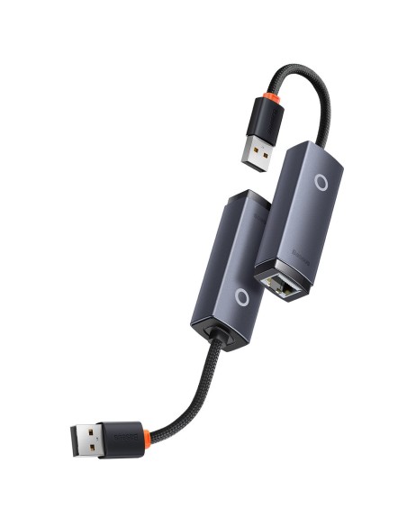 Išorinė tinklo plokštė LAN USB RJ45 100Mbps pilka