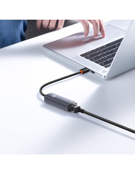 Išorinė tinklo plokštė LAN USB RJ45 100Mbps pilka