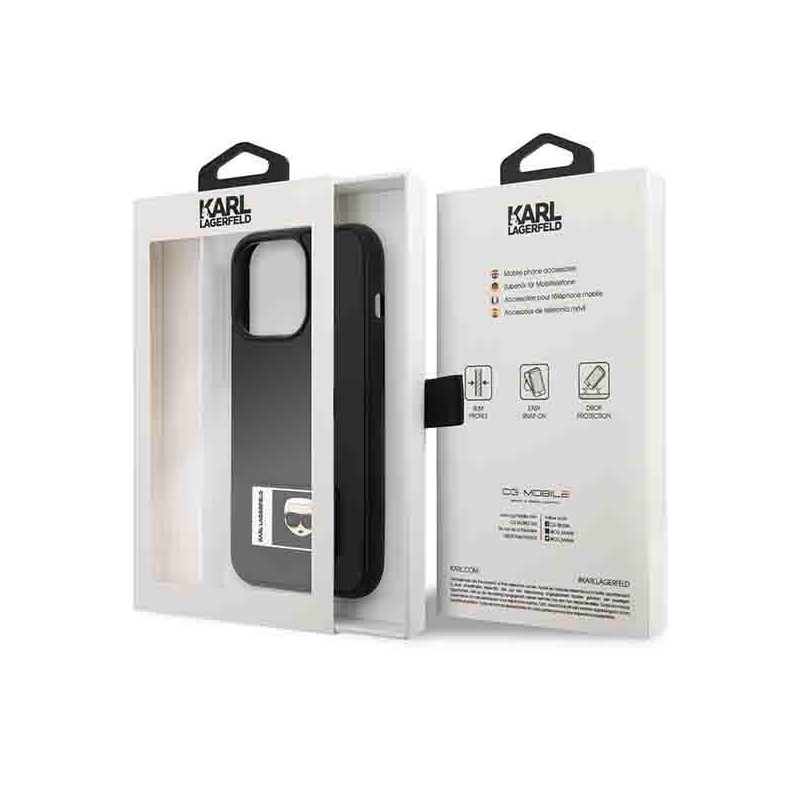 Karl Lagerfeld Ikonik Patch dėklas iPhone 13 Pro / iPhone 13 - juodas