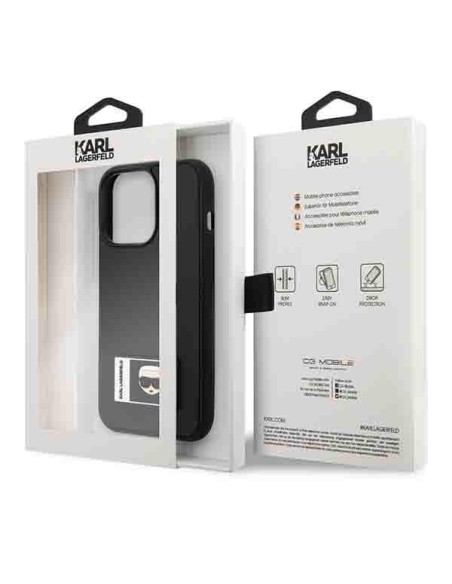 Karl Lagerfeld Ikonik Patch dėklas iPhone 13 Pro / iPhone 13 - juodas Karl Lagerfeld Ikonik Patch dėklas iPhone 13 Pro / iPhone 13 - juodas