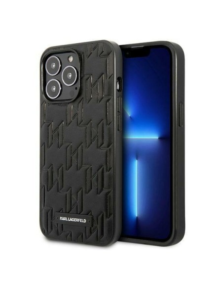 Karl Lagerfeld Monogram Plaque dėklas iPhone 13 Pro / iPhone 13 - juodas
