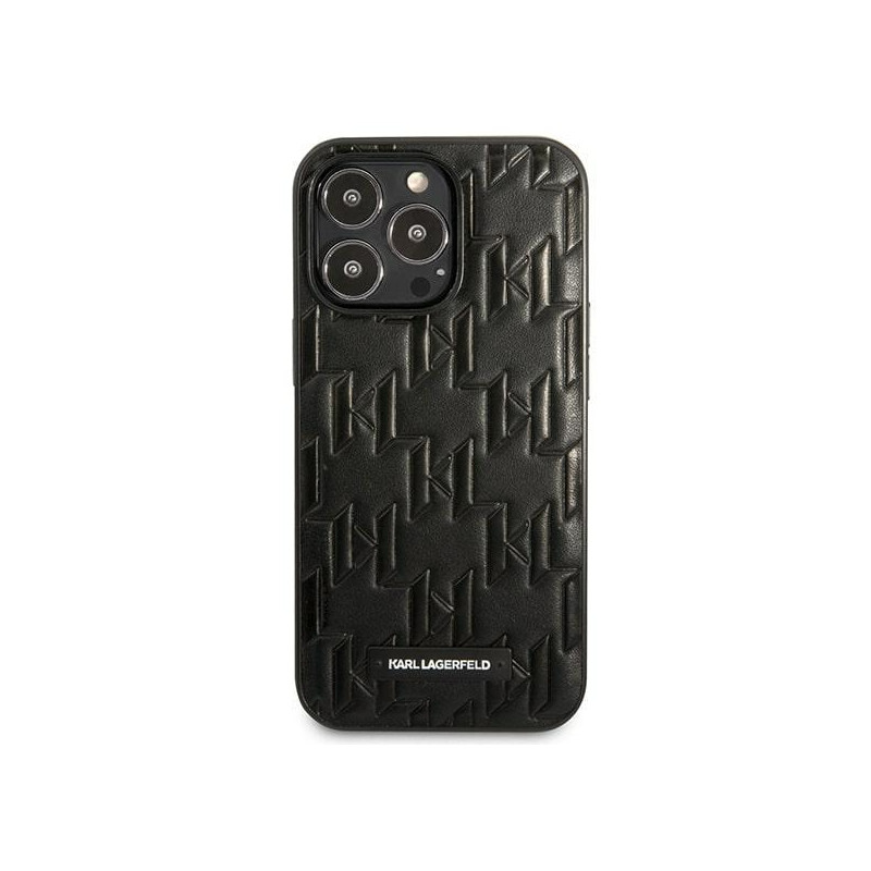 Karl Lagerfeld Monogram Plaque dėklas iPhone 13 Pro / iPhone 13 - juodas