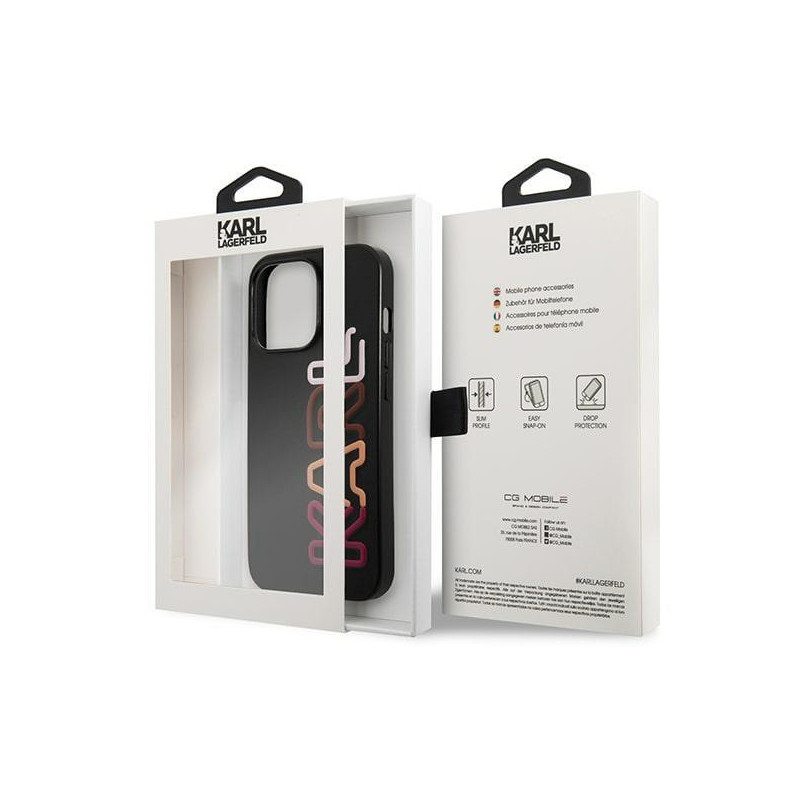 Karl Lagerfeld Multipink Brand dėklas, skirtas iPhone 13 Pro / iPhone 13 - juodas