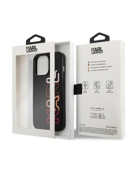 Karl Lagerfeld Multipink Brand dėklas, skirtas iPhone 13 Pro / iPhone 13 - juodas