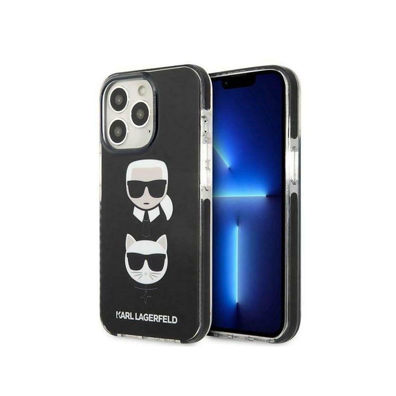 Karl Lagerfeld Karl&Choupette Head dėklas, skirtas iPhone 13 Pro / iPhone 13 - juodas Karl Lagerfeld Karl&Choupette Head dėklas, skirtas iPhone 13 Pro / iPhone 13 - juodas