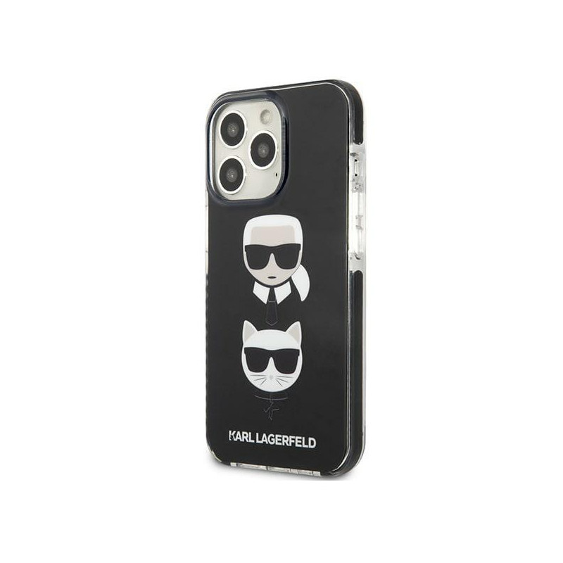 Karl Lagerfeld Karl&Choupette Head dėklas, skirtas iPhone 13 Pro / iPhone 13 - juodas