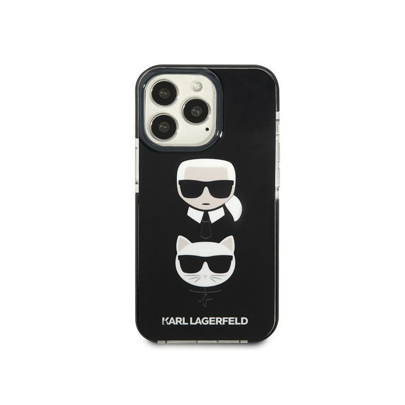 Karl Lagerfeld Karl&Choupette Head dėklas, skirtas iPhone 13 Pro / iPhone 13 - juodas